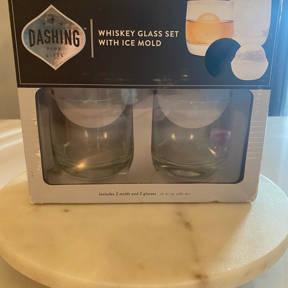 Whiskey Glass Set with Ice Mold - Clear